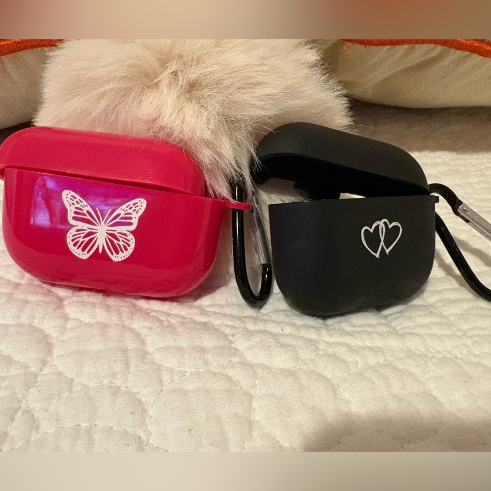 Pink and Black AirPods Pro  Cases with Charms